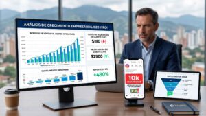 Consultor estratégico evaluando el impacto de 10,000 seguidores de Instagram en la adquisición de clientes y facturación de la empresa.